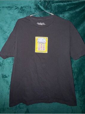 Half Evil 333 Lottery Scratch Ticket Graphic Tee Black Men’s Size Large